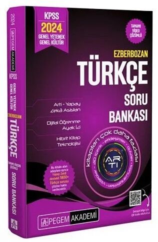 SÜPER FİYAT - Pegem 2024 KPSS Türkçe Ezberbozan Soru Bankası Video Çözümlü Pegem Akademi Yayınları