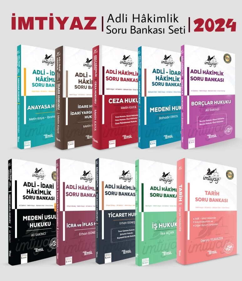 Temsil 2024 İMTİYAZ Adli Hakimlik Soru Bankası 10 lu Set Temsil Kitap Yayınları