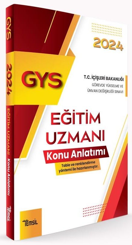 Temsil 2024 GYS İçişleri Bakanlığı Eğitim Uzmanı Konu Anlatımı Görevde Yükselme Temsil Kitap Yayınları