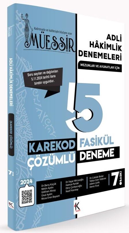 Temsil 2024 MÜESSİR Adli Hakimlik Fasikül 5 Deneme Karekod Çözümlü 7. Baskı Temsil Yayınları