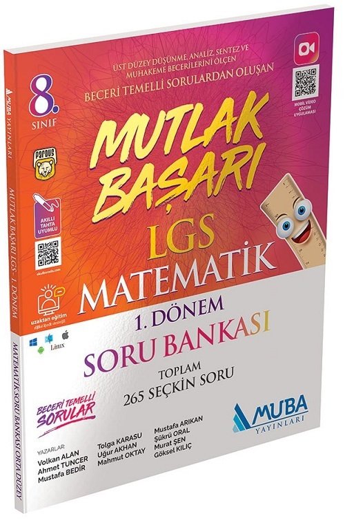 Muba 8. Sınıf LGS Matematik 1. Dönem Mutlak Başarı Orta Soru Bankası Muba Yayınları