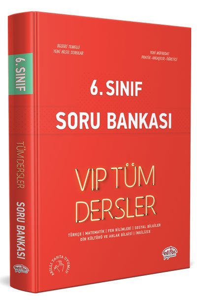 SÜPER FİYAT - Editör 6. Sınıf VIP Tüm Dersler Soru Bankası Editör Yayınları