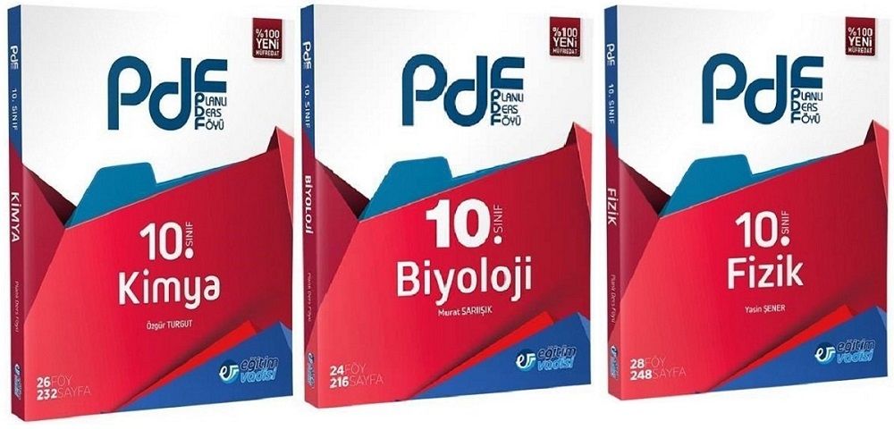 SÜPER FİYAT - Eğitim Vadisi 10. Sınıf Fizik+Kimya+Biyoloji PDF Planlı Ders Föyü Konu Anlatımlı 3 lü Set Eğitim Vadisi Yayınları