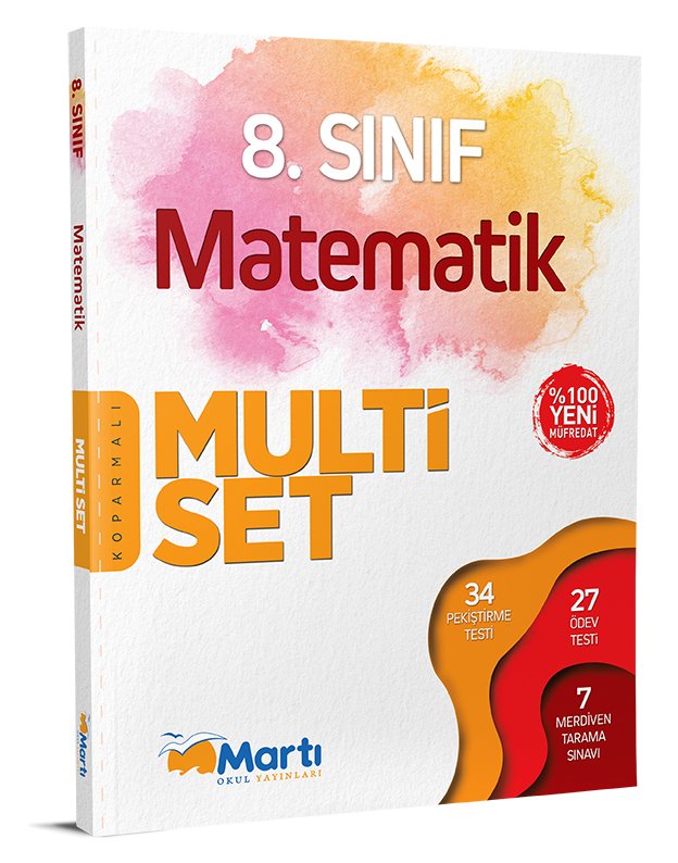 SÜPER FİYAT - Martı Okul 8. Sınıf Matematik Multi Set Soru Bankası Martı Okul Yayınları