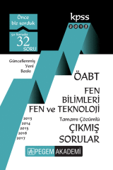 Pegem 2018 ÖABT Fen Bilimleri, Fen ve Teknoloji Çıkmış Sorular Çözümlü Pegem Akademi Yayınları