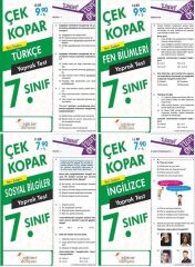 SÜPER FİYAT - Eğitim Dünyası 7. Sınıf Türm Dersler Yaprak Test Çek Kopar 4 lü Set Eğitim Dünyası Yayınları