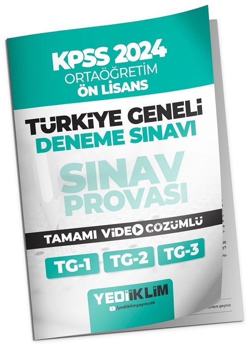 Yediiklim 2024 KPSS Lise Ortaöğretim Ön Lisans Türkiye Geneli Sınav Provası Deneme (1-2-3) Video Çözümlü Yediiklim Yayınları