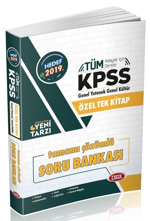 Data 2019 KPSS Genel Yetenek Genel Kültür Soru Bankası Özel Tek Kitap Çözümlü Data Yayınları