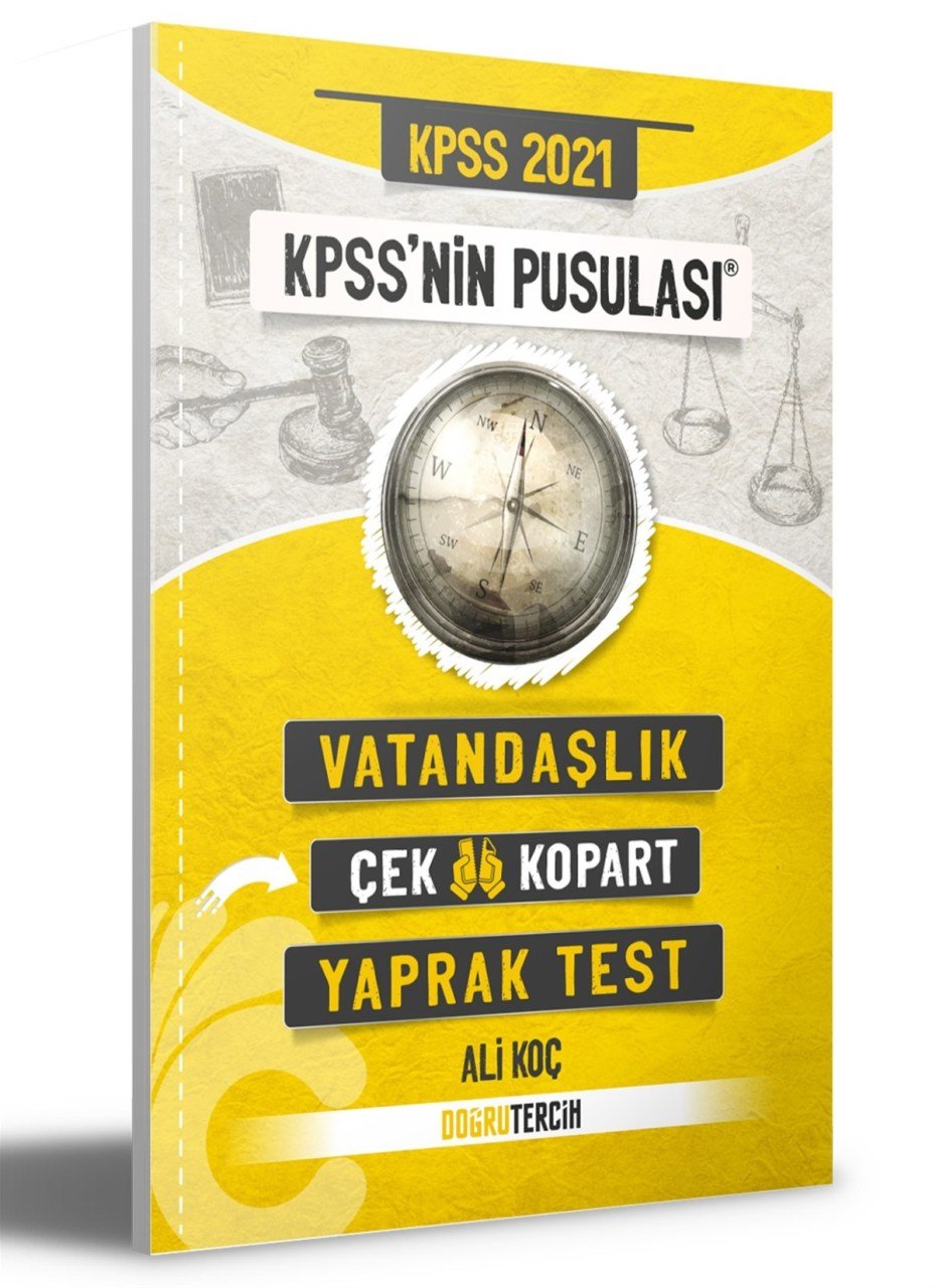 SÜPER FİYAT - Doğru Tercih 2021 KPSS nin Pusulası Vatandaşlık Yaprak Test Çek Kopart - Ali Koç Doğru Tercih Yayınları