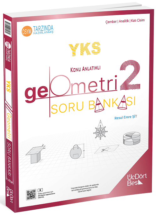 Üç Dört Beş 2025 YKS TYT AYT Geometri-2 Konu Anlatımlı Soru Bankası Üç Dört Beş Yayınları