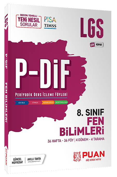 Puan 8. Sınıf LGS Fen Bilimleri PDİF Çek Kopar Konu Anlatım Föyleri Puan Yayınları