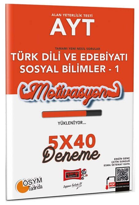 SÜPER FİYAT - Yargı YKS AYT Türk Dili ve Edebiyatı, Sosyal Bilimler-1 Motivasyon 5x40 Deneme Yargı Yayınları