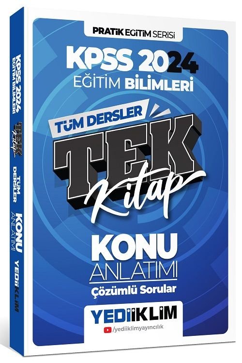 SÜPER FİYAT - Yediiklim 2024 KPSS Eğitim Bilimleri Pratik Konu Anlatımlı Tek Kitap Yediiklim Yayınları