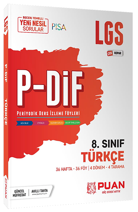 Puan 8. Sınıf LGS Türkçe PDİF Çek Kopar Konu Anlatım Föyleri Puan Yayınları