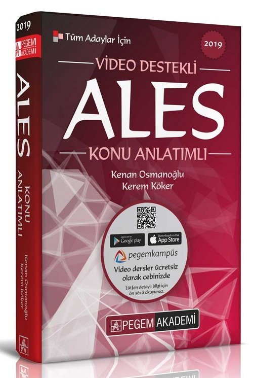 Pegem 2019 ALES Konu Anlatımlı Tüm Adaylar İçin Video Destekli Pegem Akademi Yayınları