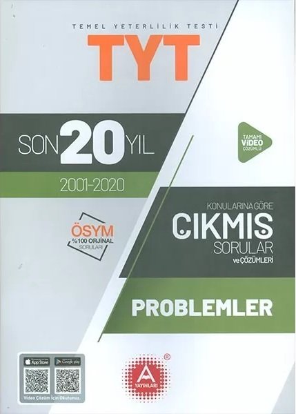 SÜPER FİYAT - A Yayınları YKS TYT Problemler Son 20 Yıl Çıkmış Sorular 2001-2020 A Yayınları