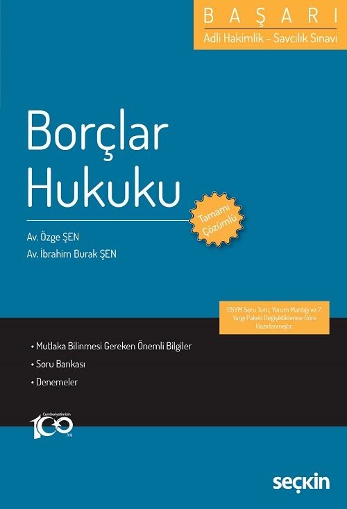 Seçkin Hakimlik Başarı Borçlar Hukuku Soru Bankası Çözümlü - Özge Şen, İbrahim Burak Şen Seçkin Yayınları