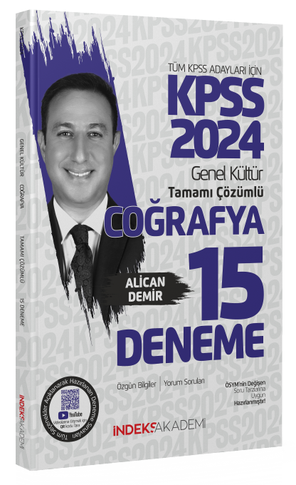 SÜPER FİYAT - İndeks Akademi 2024 KPSS Coğrafya 15 Deneme Çözümlü - Alican Demir İndeks Akademi Yayıncılık