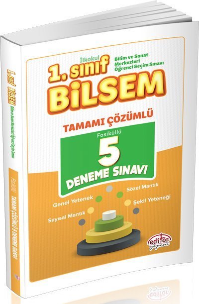 Editör 1. Sınıf BİLSEM 5 Deneme Sınavı Çözümlü Editör Yayınları