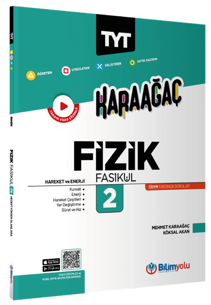 Bilim Yolu YKS TYT Fizik Fasikül-2 Hareket ve Enerji Karaağaç Konu Özetli Soru Bankası Bilim Yolu Yayınları
