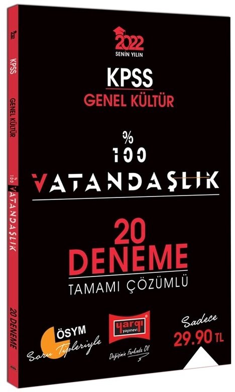 Yargı 2022 KPSS Vatandaşlık %100 20 Deneme Çözümlü Yargı Yayınları