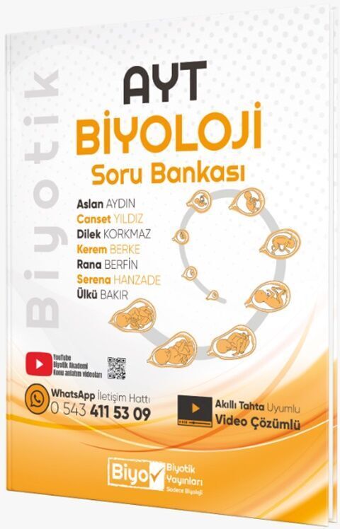 Biyotik YKS AYT Biyoloji Soru Bankası Video Çözümlü Biyotik Yayınları