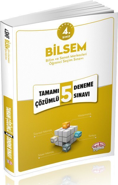 Editör 4. Sınıf BİLSEM Tamamı Çözümlü 5 Deneme Sınavı Editör Yayınları