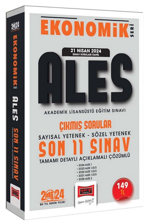 Yargı 2024 ALES Son 11 Sınav Çıkmış Sorular Çözümlü Ekonomik Seri Yargı Yayınları