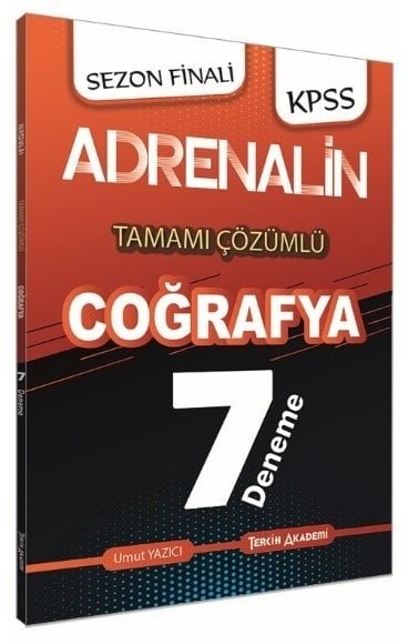 Tercih Akademi KPSS Coğrafya Adrenalin 7 Deneme Çözümlü Tercih Akademi Yayınları