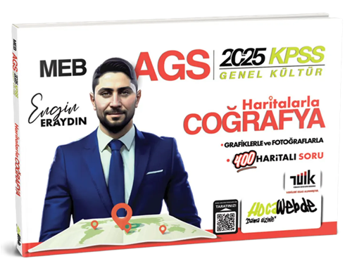 HocaWebde 2025 KPSS MEB-AGS Haritalarla Türkiye Coğrafyası - Engin Eraydın HocaWebde Yayınları