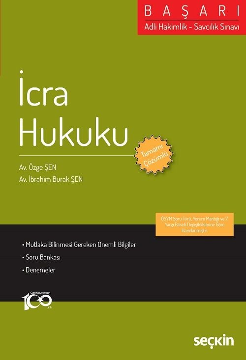 Seçkin BAŞARI Hakimlik İcra Hukuku Soru Bankası Çözümlü - Özge Şen, İbrahim Burak Şen Seçkin Yayınları
