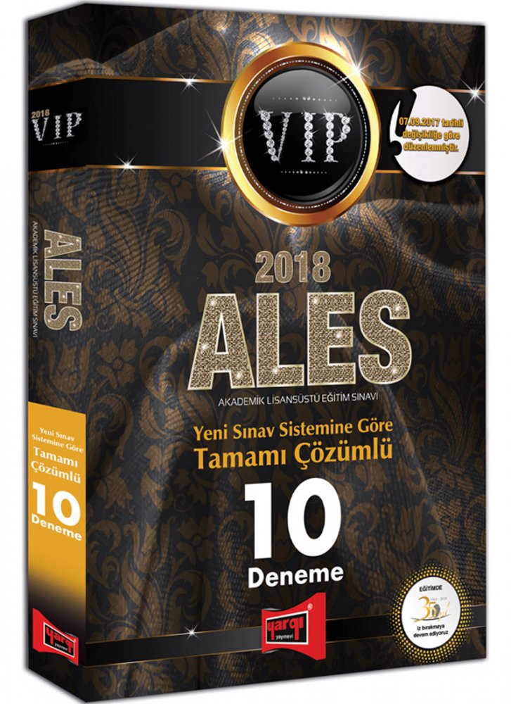 Yargı 2018 ALES VIP 10 Deneme Çözümlü Yargı Yayınları