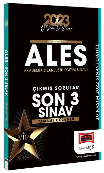 Yargı 2023 ALES VIP Çıkmış Sorular Son 3 Sınav Çözümlü Yargı Yayınları