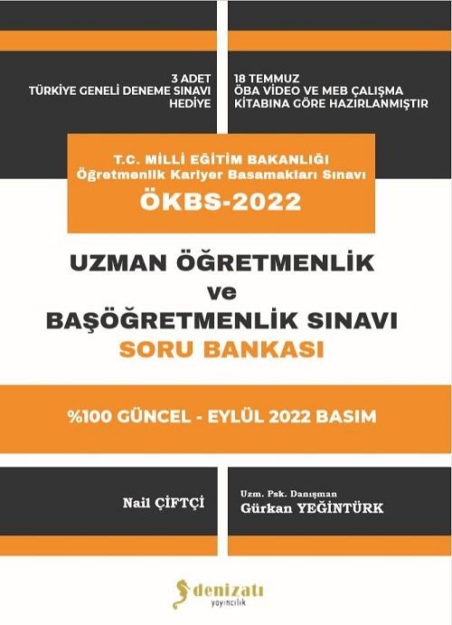 Denizatı 2022 MEB ÖKBS Uzman Öğretmenlik ve Başöğretmenlik Soru Bankası Denizatı Yayıncılık