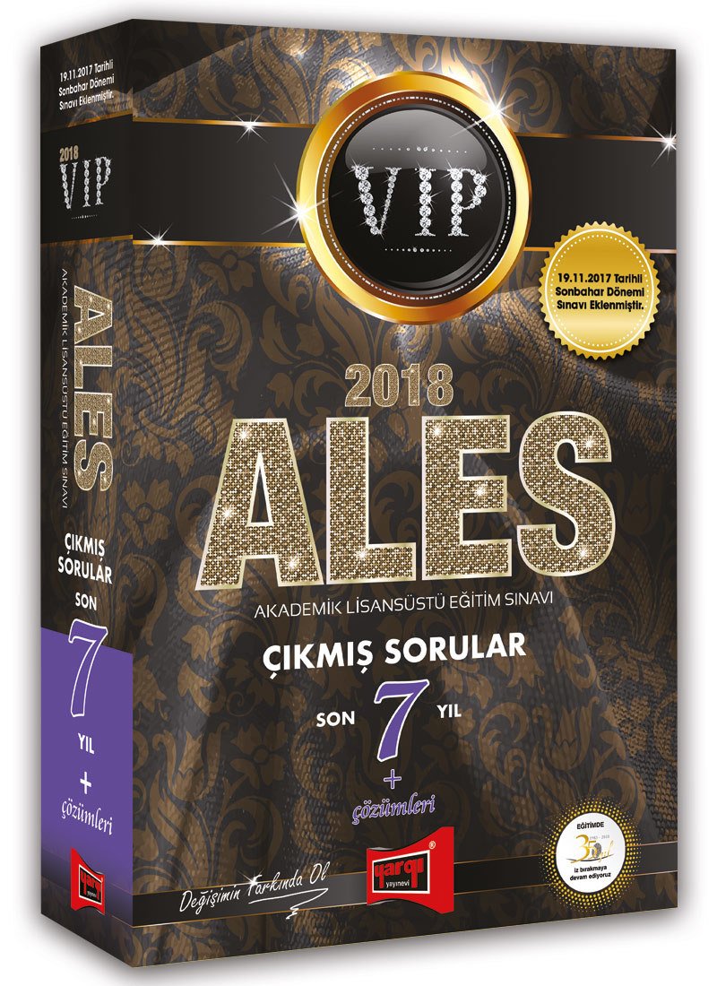 Yargı 2018 ALES VIP Son 7 Yıl Çıkmış Sorular ve Çözümleri Yargı Yayınları