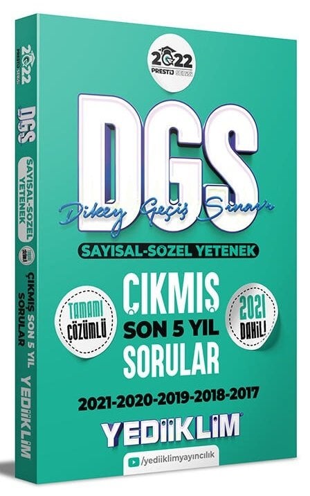 Yediiklim 2022 DGS Prestij Son 5 Yıl Çıkmış Sorular Çözümlü Yediiklim Yayınları