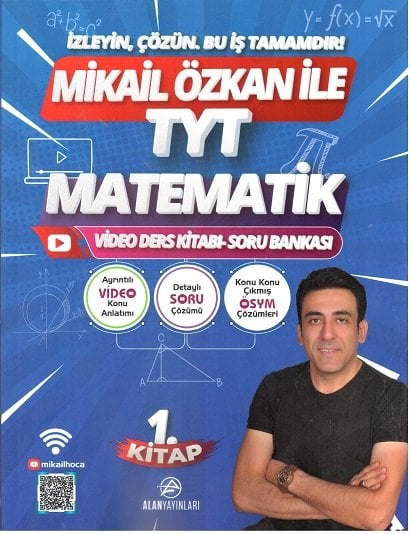 Alan Yayınları YKS TYT Matematik Video Ders Kitabı Soru Bankası-1 - Mikail Özkan Alan Yayınları