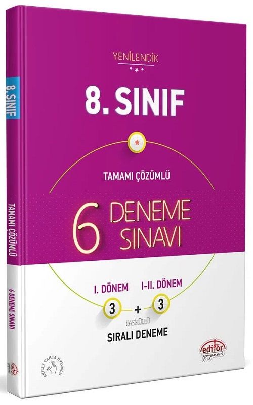 Editör 8. Sınıf 6 Deneme Sınavı Editör Yayınları