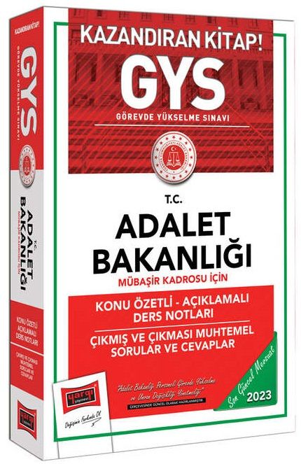 Yargı 2023 GYS Adalet Bakanlığı Mübaşir Konu Özetli Ders Notları Çıkmış ve Çıkması Muhtemel Sorular Görevde Yükselme Yargı Yayınları