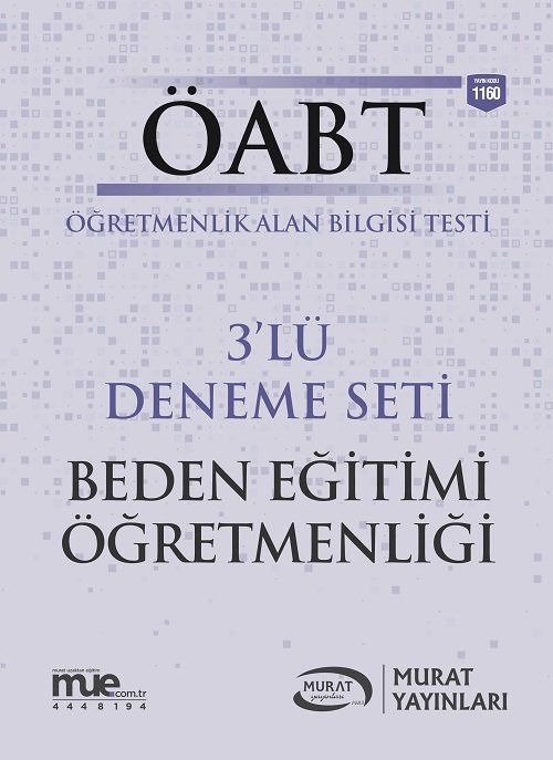 SÜPER FİYAT - Murat ÖABT Beden Eğitimi Öğretmenliği 3 Deneme Çözümlü Murat Yayınları