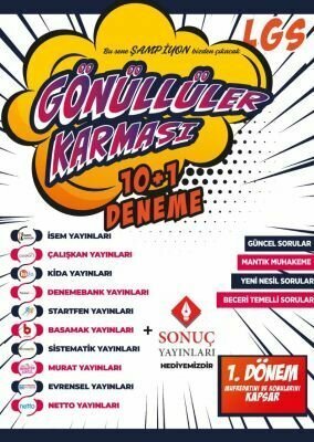 Gönüllüler Karması 8. Sınıf LGS Tüm Dersler 1. Dönem 10+1 Deneme Seti Gönüllüler Karması