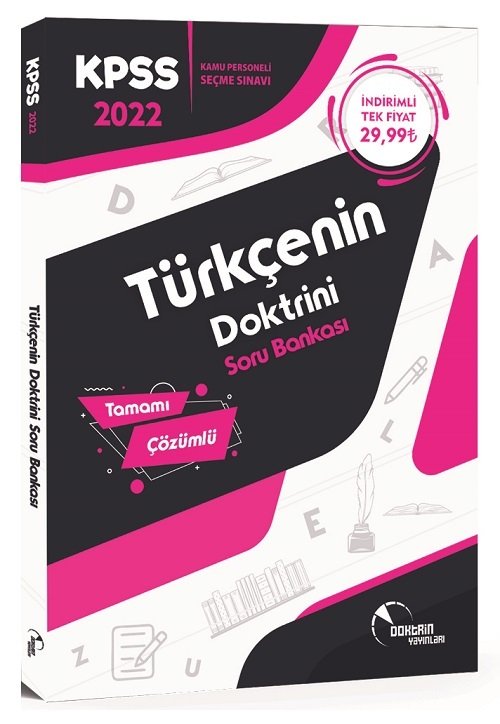 SÜPER FİYAT - Doktrin 2022 KPSS Türkçenin Doktrini Soru Bankası Video Çözümlü Doktrin Yayınları