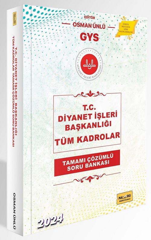 Makro Kitabevi 2024 GYS Diyanet İşleri Başkanlığı Tüm Kadrolar Soru Bankası Çözümlü Görevde Yükselme Makro Kitabevi