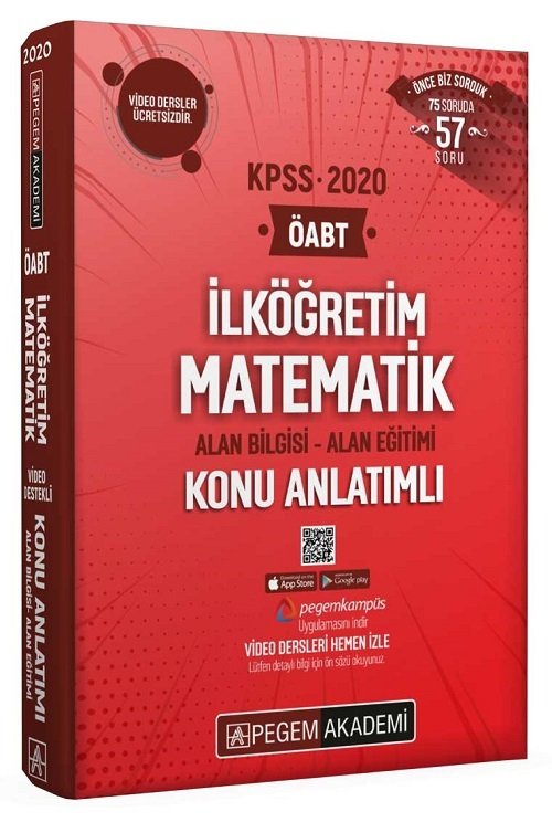 Pegem 2020 ÖABT İlköğretim Matematik Konu Anlatımlı Modüler Set Video Destekli Pegem Akademi Yayınları