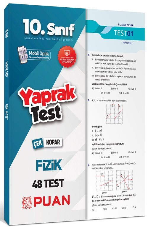 Puan 10. Sınıf Fizik Çek Kopar 48 Yaprak Test Puan Yayınları