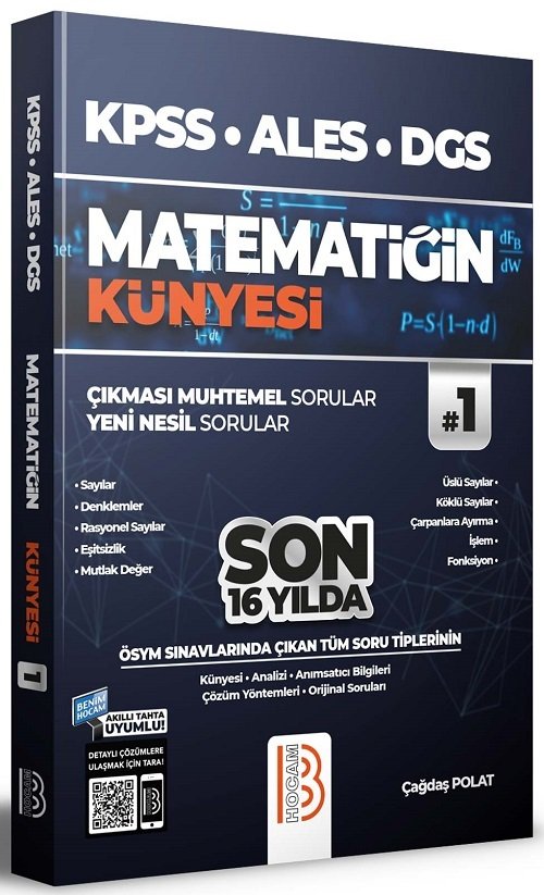 Benim Hocam KPSS ALES DGS Matematik Matematiğin Künyesi 1 Soru Bankası Çözümlü Benim Hocam Yayınları