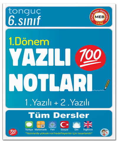 Tonguç  6. Sınıf Tüm Dersler 1. Dönem 1. Yazılı ve 2. Yazılı Notları Tonguç Akademi