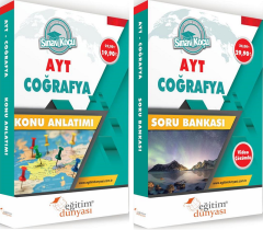 SÜPER FİYAT - Eğitim Dünyası YKS AYT Coğrafya Sınav Koçu Konu Anlatımı + Soru Bankası 2 li Set Eğitim Dünyası Yayınları