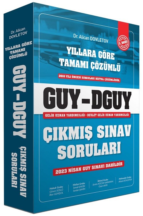 Alican Dovletov 2023 GUY DGUY Gelir Uzman Yardımcılığı Çıkmış Sınav Soruları 5. Baskı Alican Dovletov