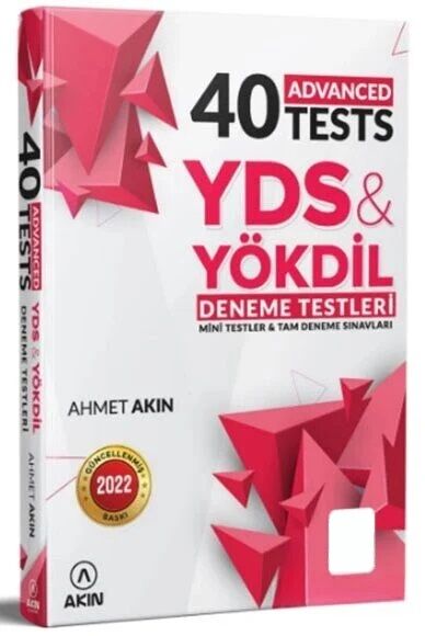 Akın Dil 2022 YDS YÖKDİL İngilizce 40 Advanced Tests Akın Publishing